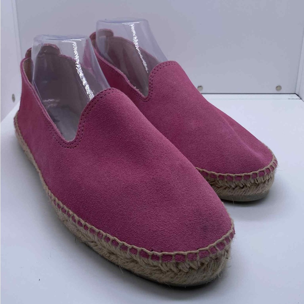 MANEBI Hamptons Suede Espadrilles Pink Jute Sole Shoes Size 42 (US 11.5)